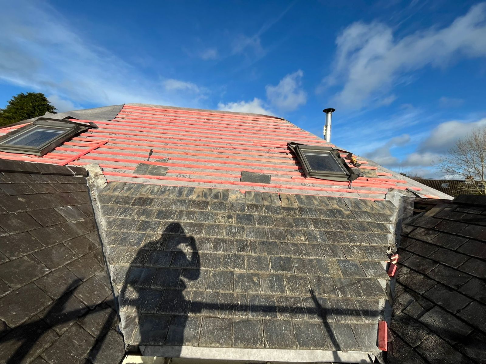 New roofing underlay being fitted