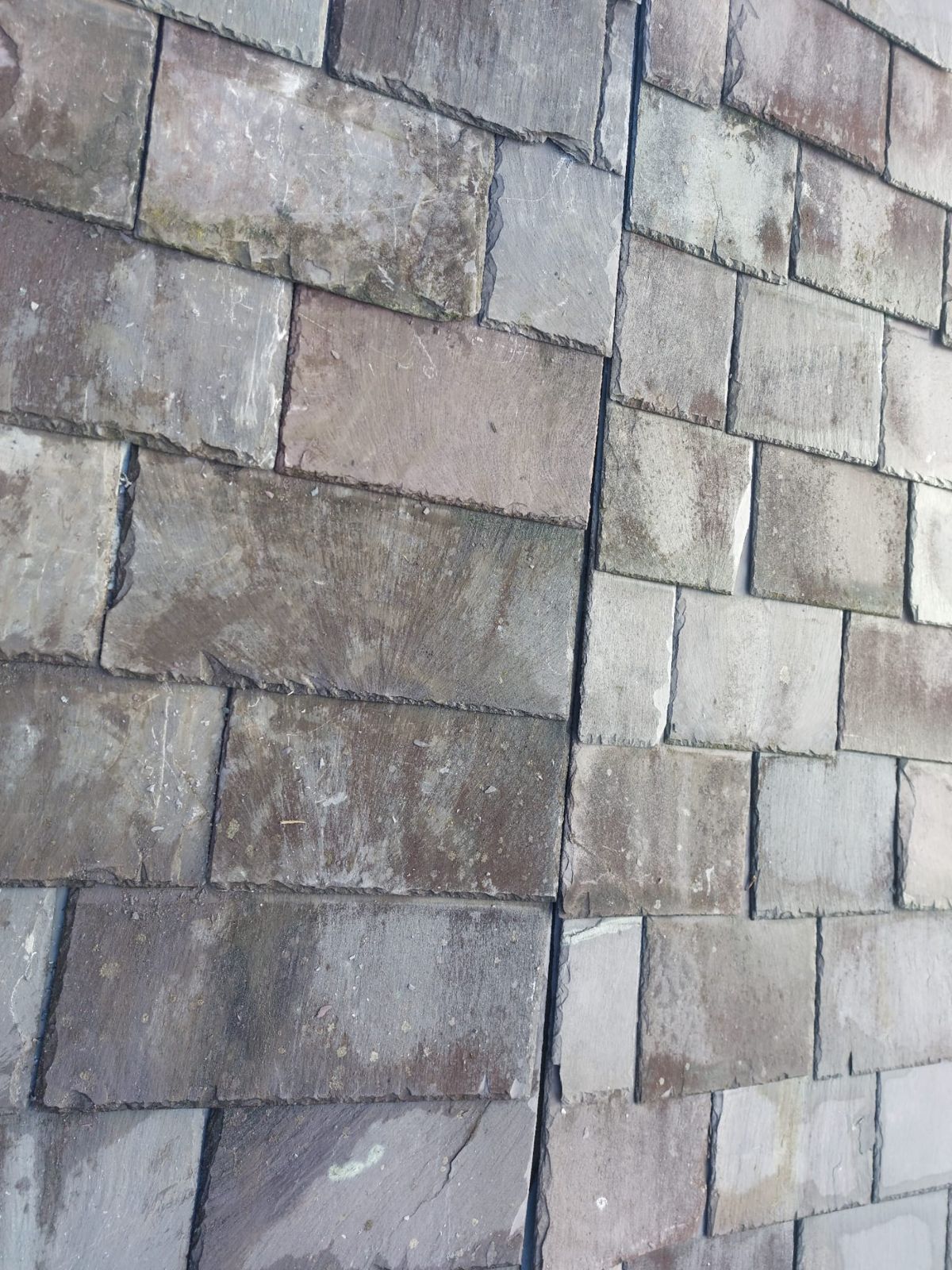 Natural slate roof and wall detail