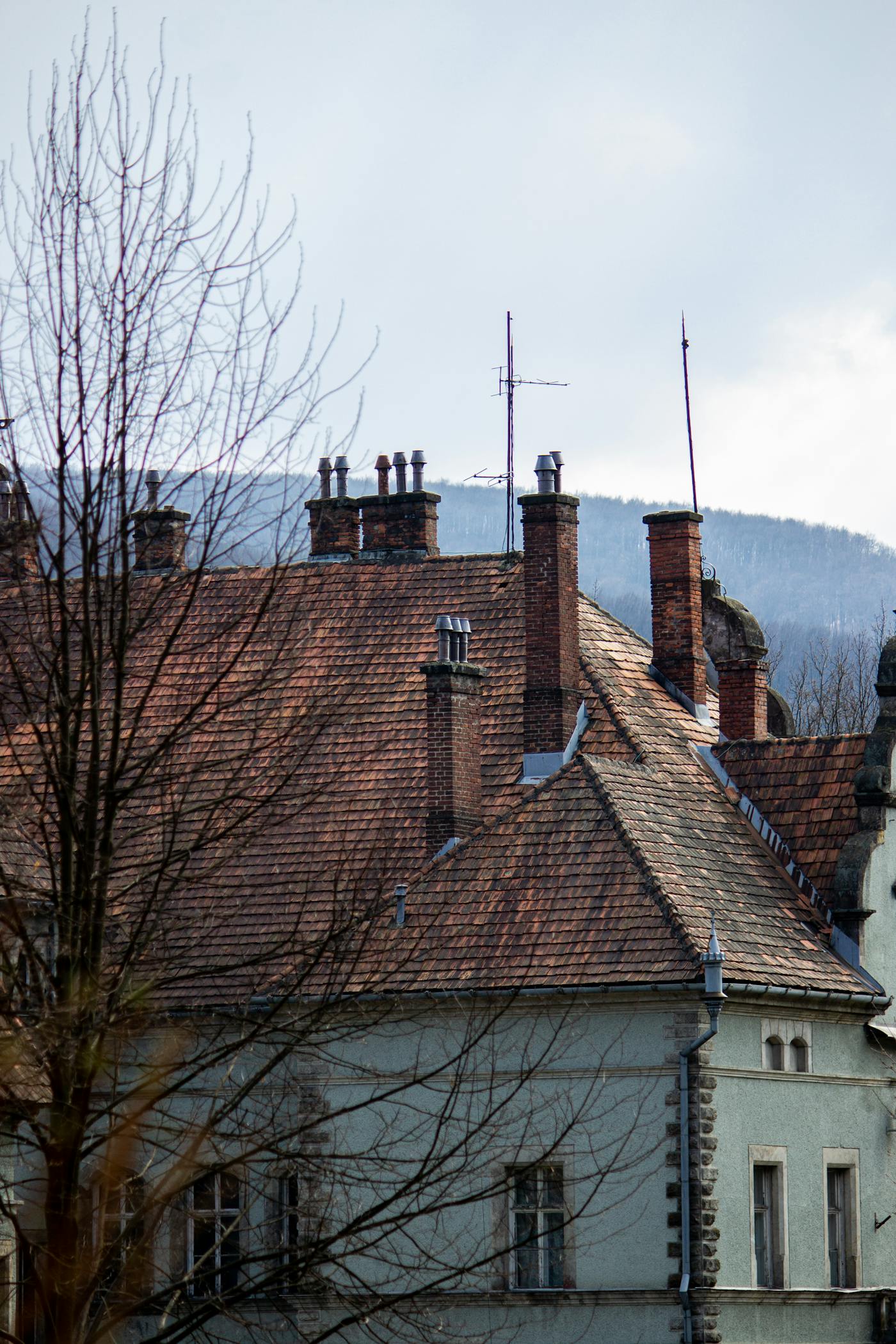 Slate roof with velux window